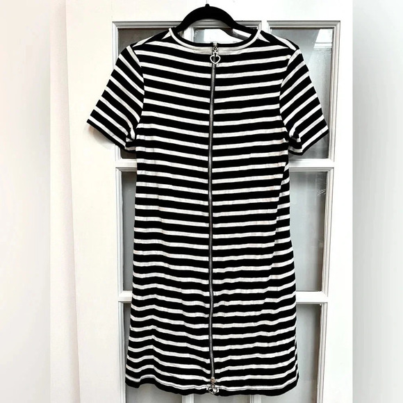 Kate Spade | Dark Navy & White Stripe Weekend Zipper Back Dress Size S Small - Picture 3 of 13